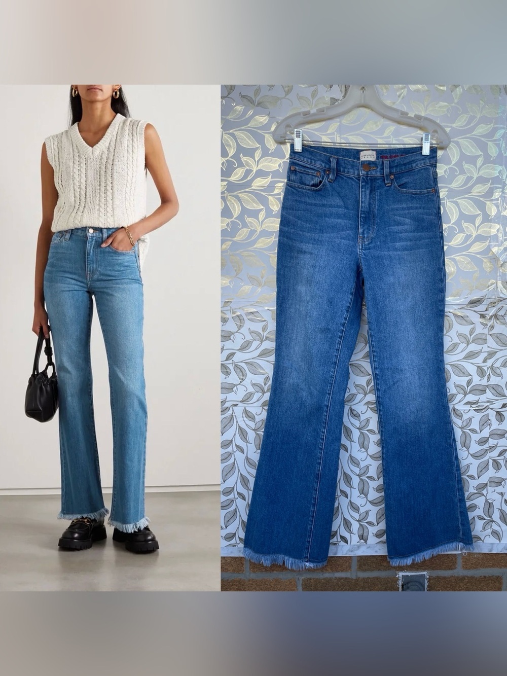 Alice + Olivia Fabulous Mdrs 70s Bootcut Jeans 27 Best Intentions Fray Hem Retro